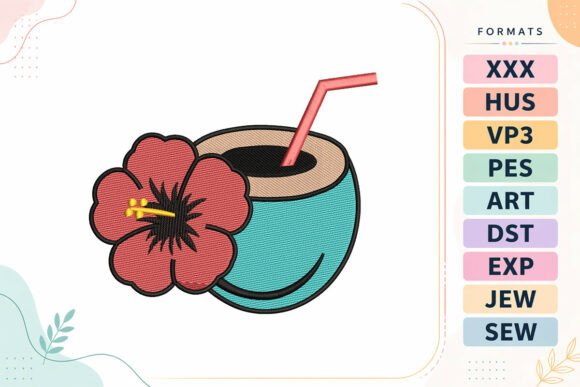Coconut Drink Summer Tropical Design Review