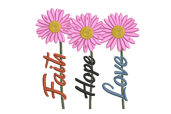 Faith Hope Love Daisy Word Art Review