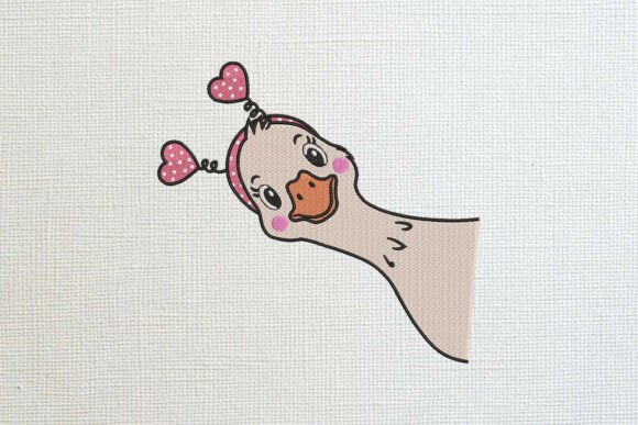 Peeking Duck with Heart Headband Design Review