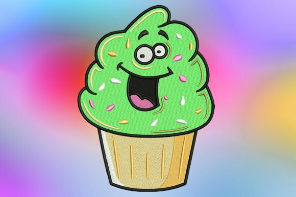 Silly Green Monster Cupcake Embroidery Review